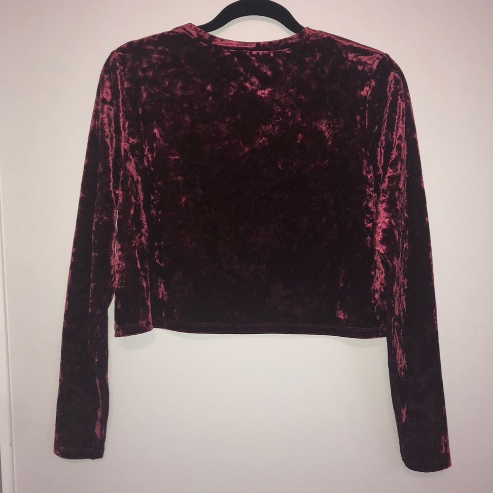 Forever 21 Crushed Velvet Crop Top - Picture 4 of 5